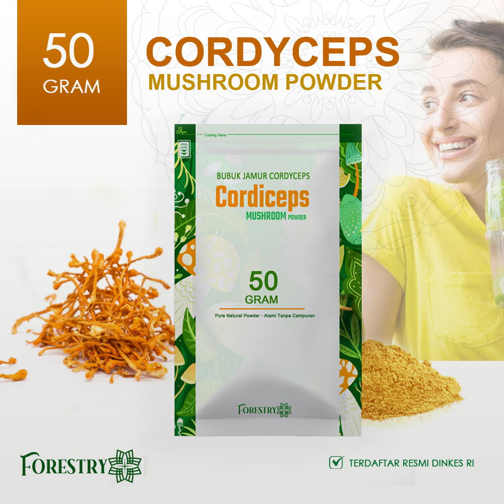 

Cordyceps Mushroom Powder 50Gram Forestry Terdaftar Dinkes