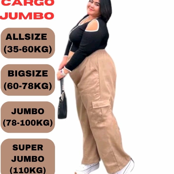 Terjamin Celana Cargo Wanita Jumbo Highwaist Premium Cargo Wanita BIG SIZE JUMBO  Kulot Cargo Jumbo 