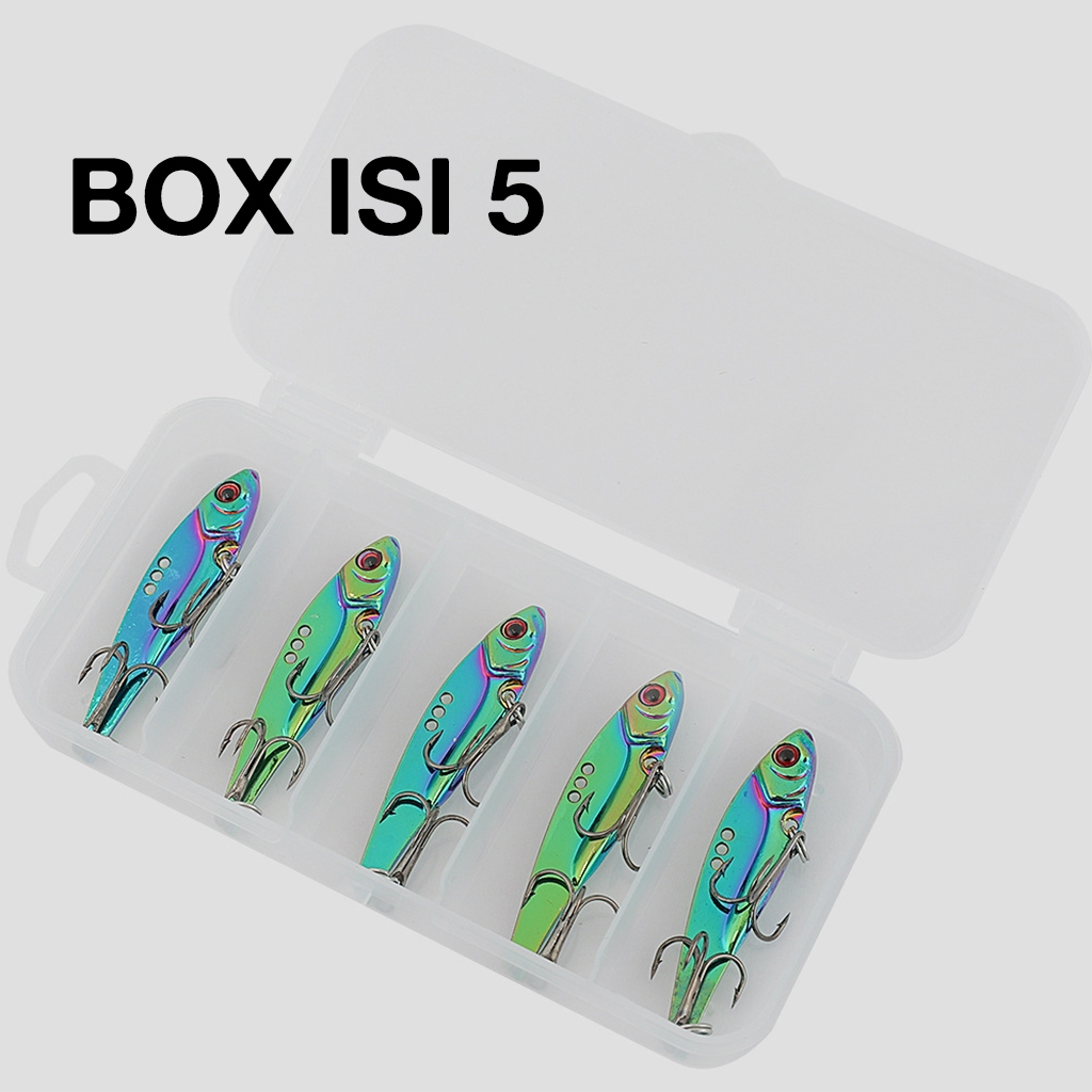 Umpan Casting 1 Set Box Vibe 5gr 7gr 10gr 15gr Umpan Casting Gabus Hampala Spiner Bait