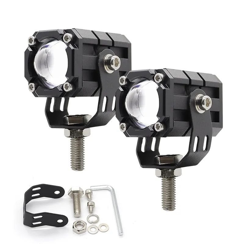 Lampu tembak Laser kotak LED D2 D3 mini kotak waterproof putih kuning cocok untuk semua motor