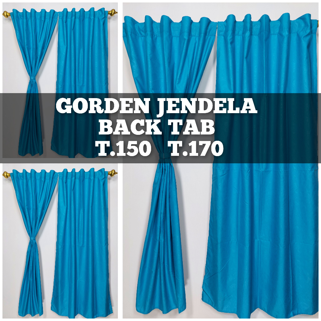 Gorden Jendela Tali Back Tab Lebar 90 cm Panjang 150 cm dan 170 cm