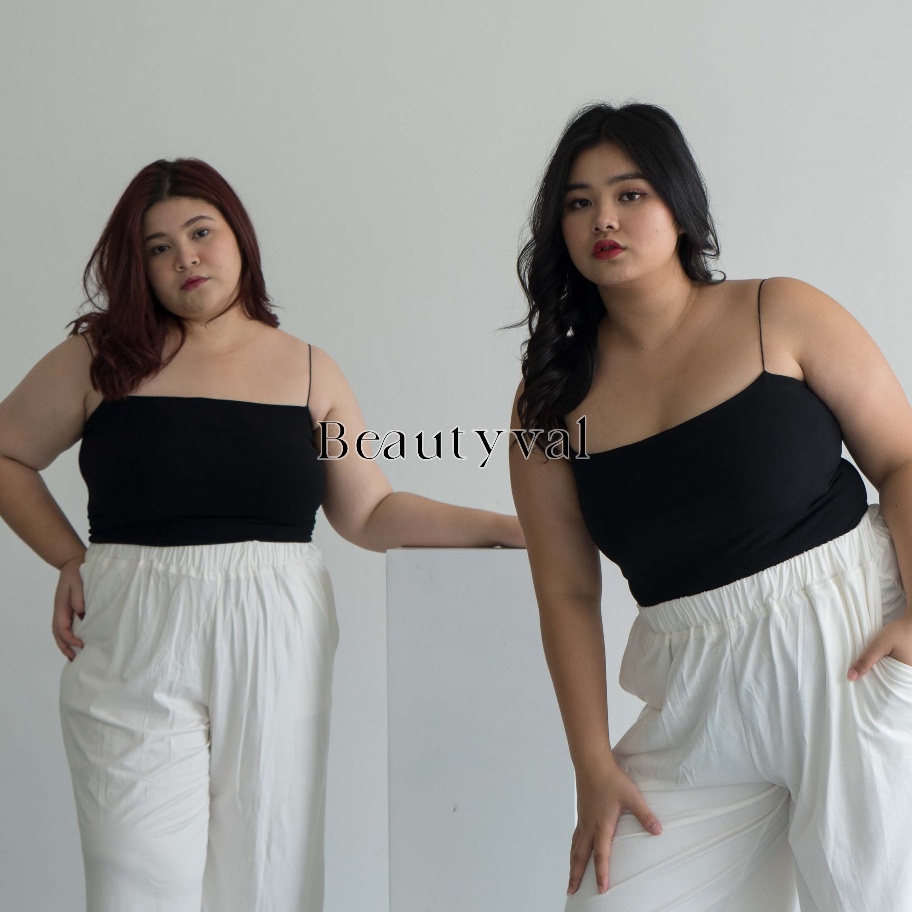 Terlaku NARA TANK TOP BASIC BIG SIZE WANITA SQUARE CROP TOP TANKTOP POLOS JUMBO