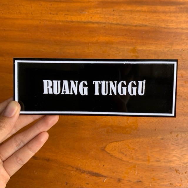 

Papan sign akrilik RUANG TUNGGU Custom Tulisan Sign Board Akrilik Warna Hitam Putih Kustom Print UV Papan Tempel Akrilik Hitam Putih Signage Label Sticker Dinding Rambu Petunjuk Nama Ruangan
