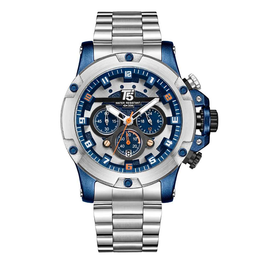 Jam Tangan Pria T5 H3760G Original Stainless Chrono Aktif Garansi Resmi