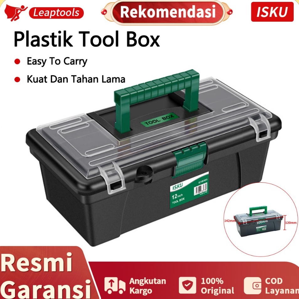Isku Tool Box 12 Inch Kotak Peralatan Bahan PP Tool Box Plastik f Murah