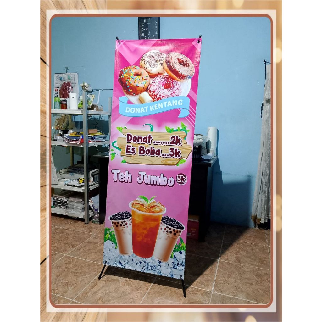 X Banner | Stand Banner 60x160 Fiber Hitam