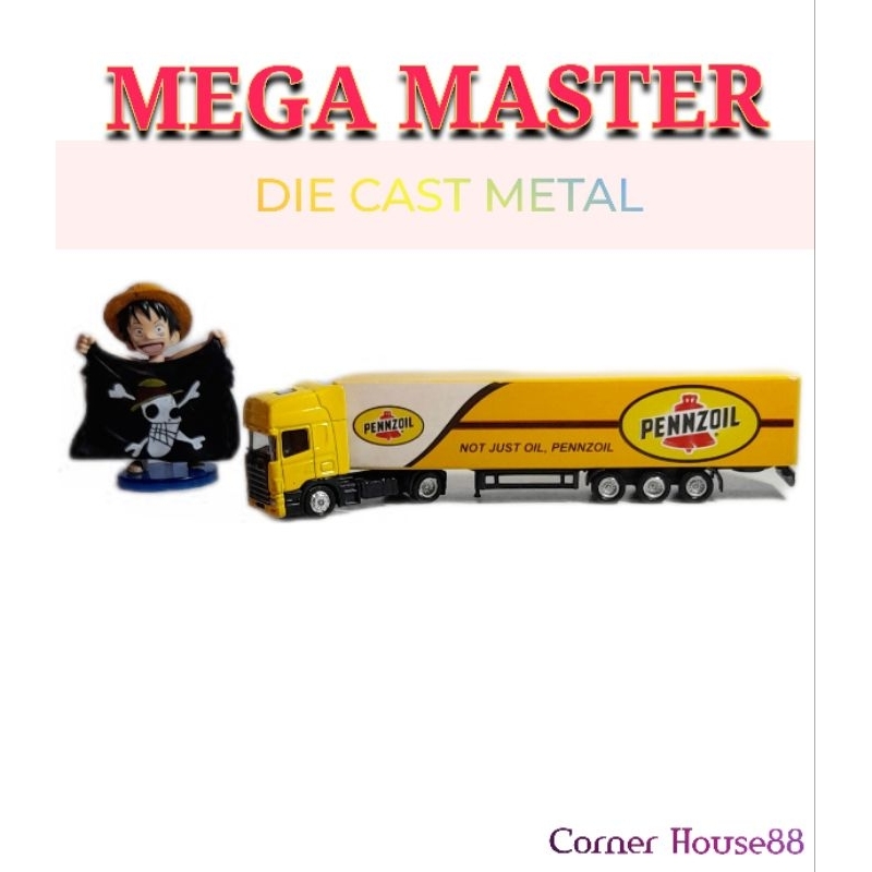 COLLECTOR DIE CAST MEGA MASTER SCANIA PENNZOIL | DIE CAST TRUCK TRONTON | REJECT SALE 