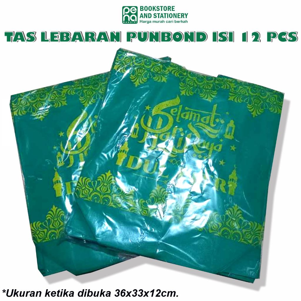 

Tas Spoundbond Sponbond Goodie Bag Bingkisan Lebaran Idul Fitri Ukuran 33x36 Isi 12