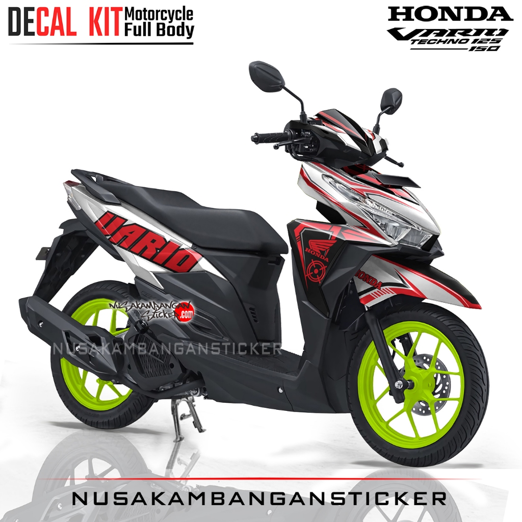 Decal Stiker All New Vario 125-150 Putih Merah Sticker Full Body
