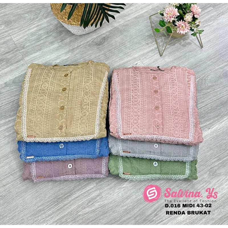 GAMIS MIDI SALVINA.YS original TERBARU RENDA BRUKAT KANCING TERBARU MODELS