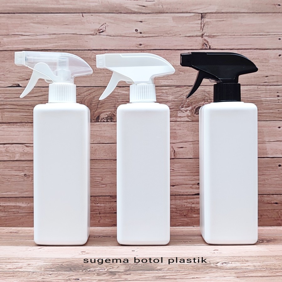Botol Spray 500ml Kispray / Botol 500ml Hdpe Kotak Putih Doff / Botol Kispray 500ml Hdpe