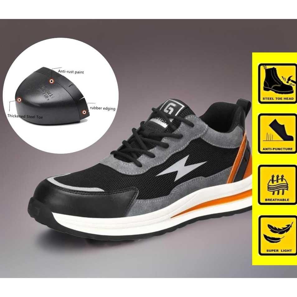 Sepatu Safety Ringan Keselamatan Pria Wanita Import Sporty Sepatu Ujung Besi Kode 115 GUYISA