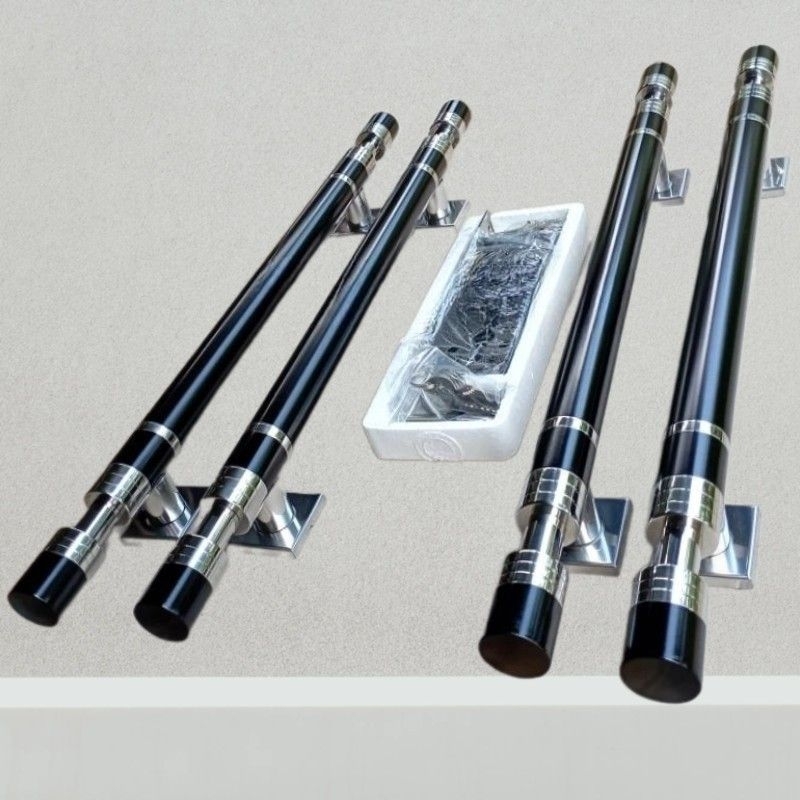 4 Handle pintu rumah dua pintu + set kunci stainless  80cm 100cm || gagang pintu rumah minimalis | t
