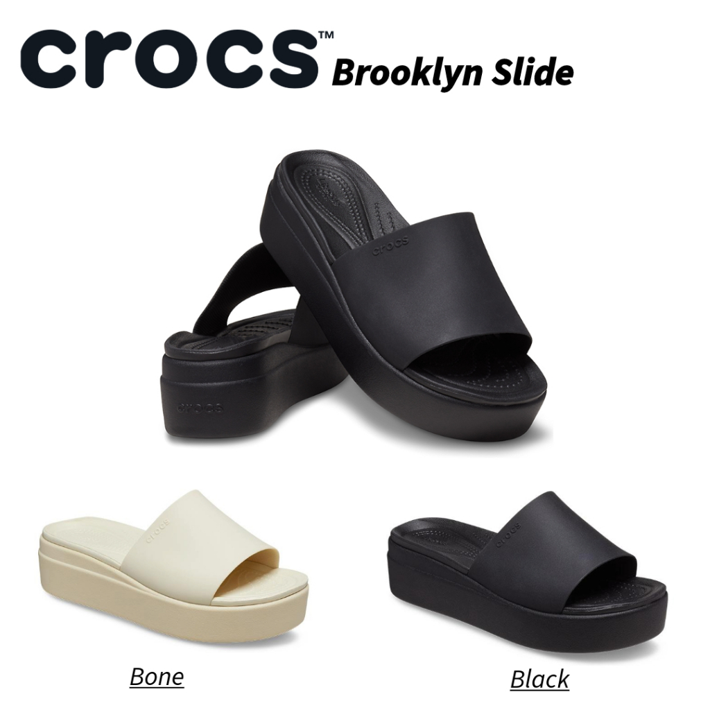Crocs Brooklyn Slide / Crocs Hak Tinggi / Crocs Wedges / Crocs Wanita / Sandal Wanita / Sandal Crocs