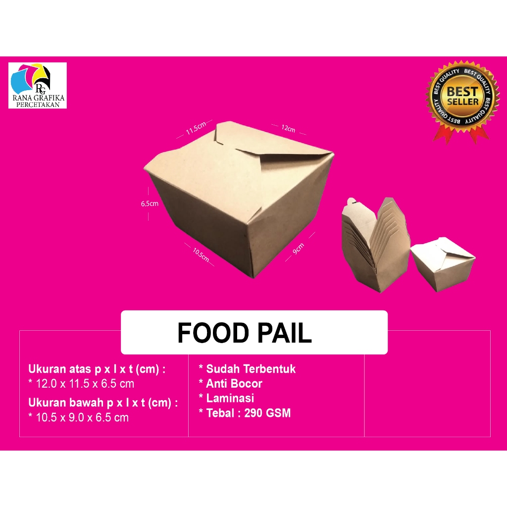 Food Pail / Paper Rice Box / Lunch Box / Kertas Dus Makanan