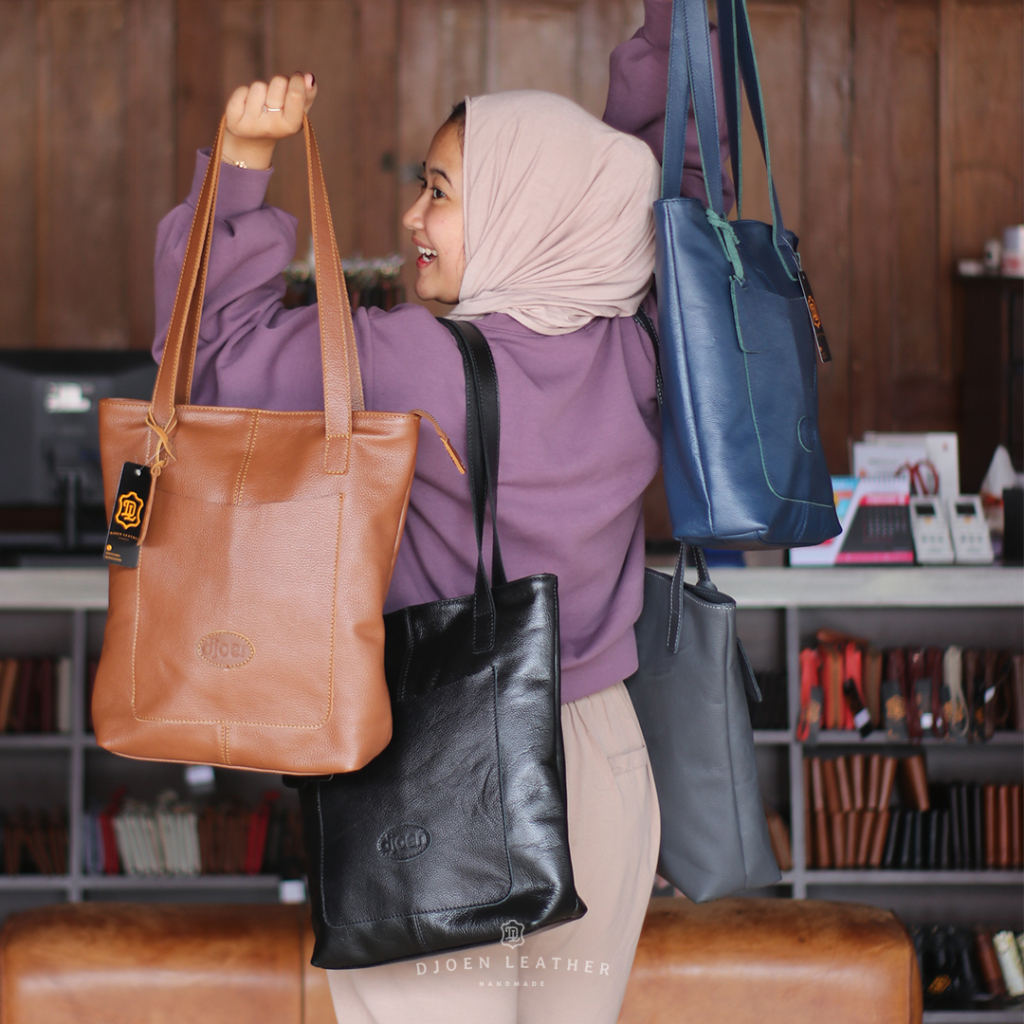 Tote bag wanita kulit sapi asli new leony bag by Djoen Leather