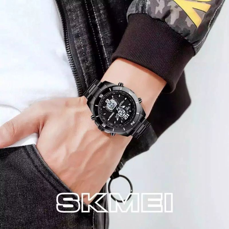 JAM TANGAN DOUBLE TIME DIGITAL ANALOG PRIA SKMEI ORIGINAL SK 1670 / SK1670 WATER RESISTANT
