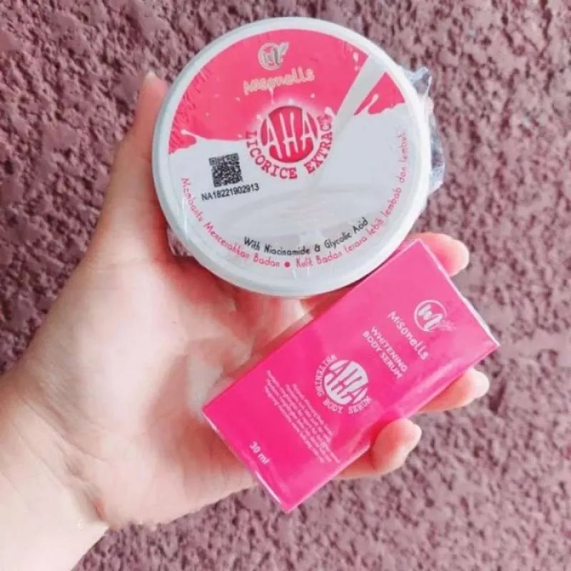 Paket Bleaching dan AHA Body Serum/ Best Seller Body Bleaching Whitening AHA BPOM/Body Bleaching Mis