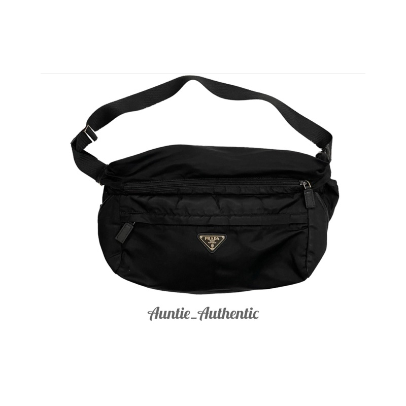 "Prada" Slingbag nylon black tas selempang preloved second