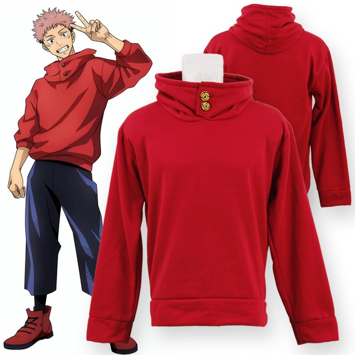 Sweater Hoodie Merah Yuji Itadori Jujutsu Kaisen