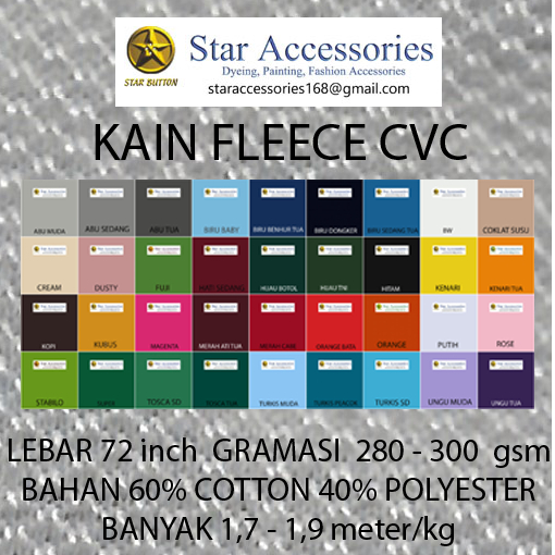 1kg KAIN FLEECE CVC / UNTUK BAJU DAN CELANA TRAINING