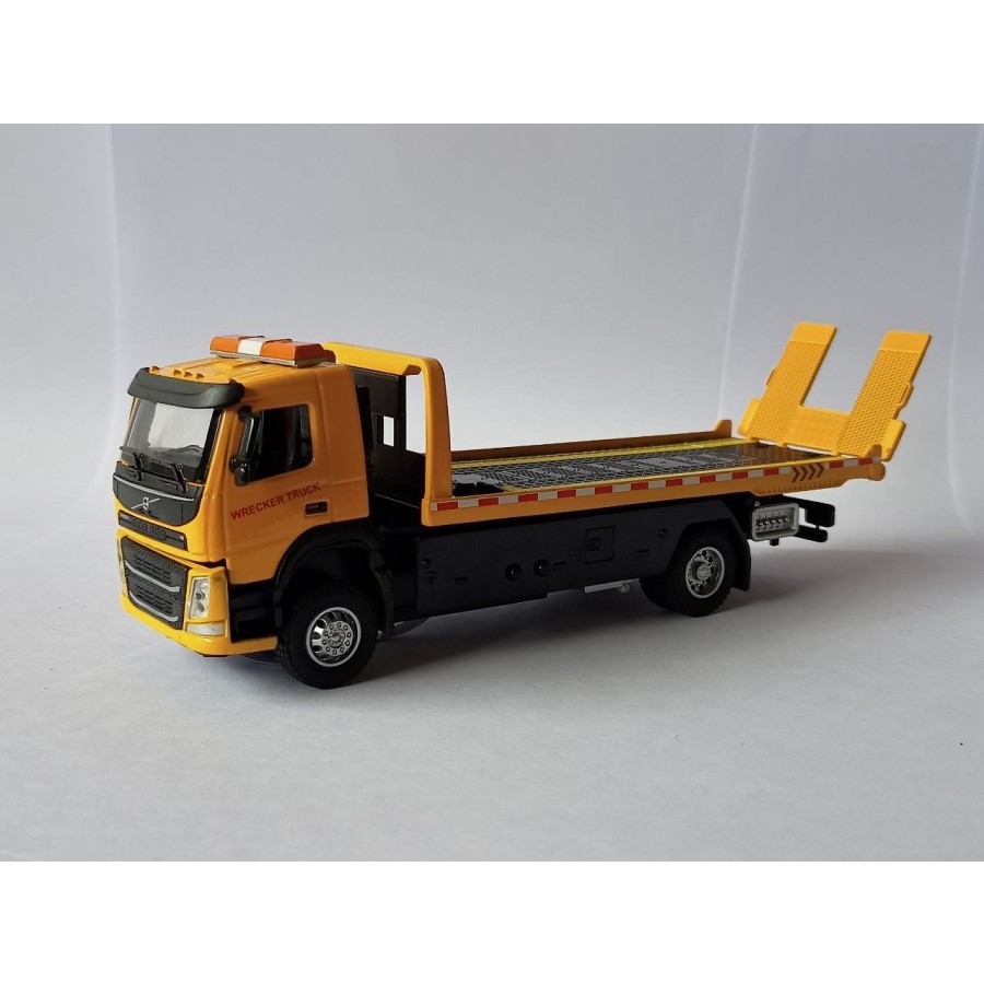Diecast Volvo Wrecker Truck kuning miniatur mobil truk towing trailer murah