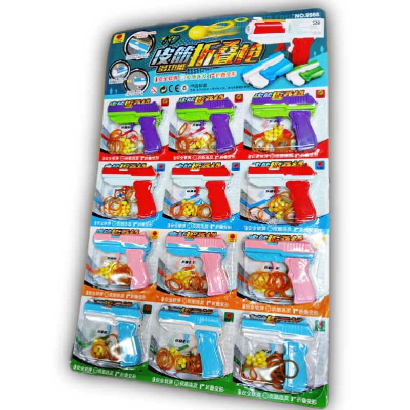 PISTOL MAINAN PELURU KARET & BULAT/MAINAN PISTIL isi 12pcs/Lembar