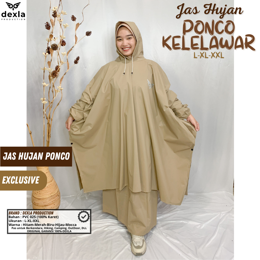 Jas Hujan Kelelawar Setelan Rok Wanita Bahan Tebal PVC Elastis Awet by Dexla