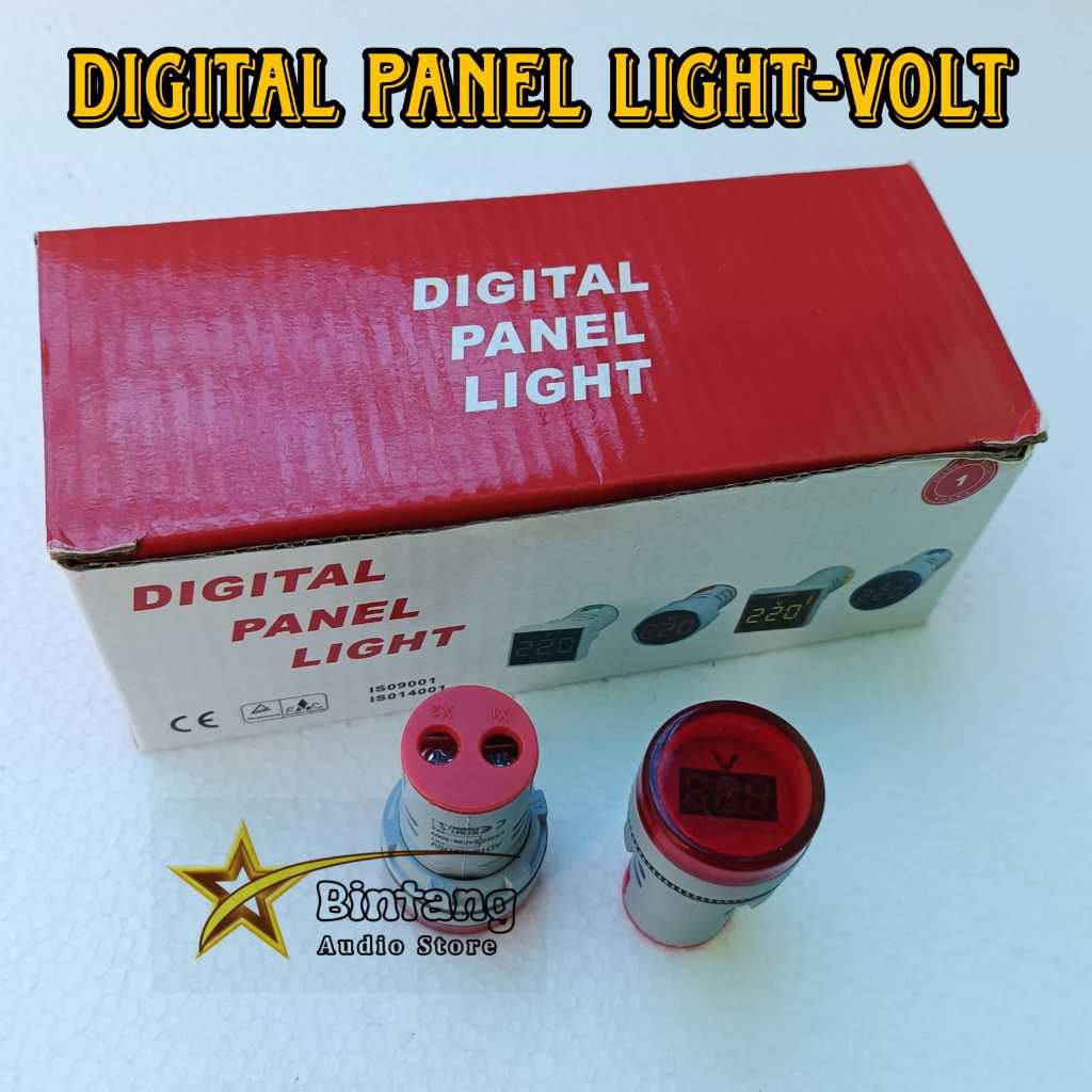 Lampu Pilot Indikator VOLTMETER 22mm Digital LED Display Volt Meter