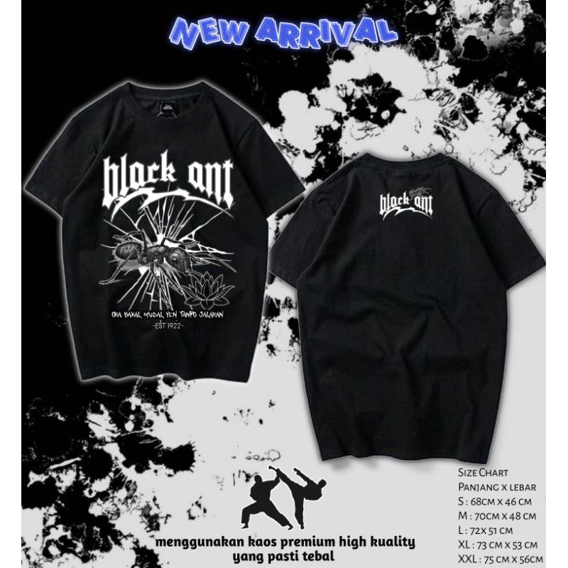 T-shirt kaos baju PSHT silpel terbaru keren black ant