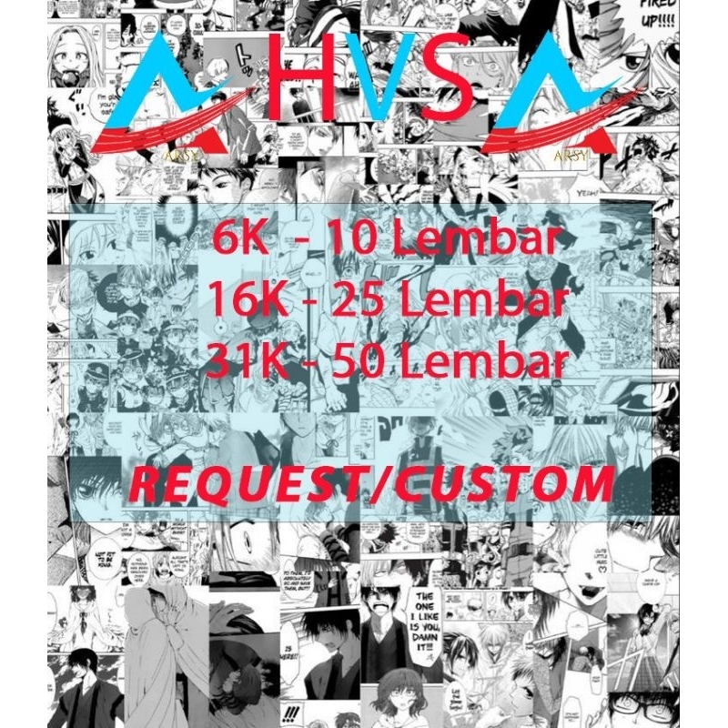 Poster Anime Manga  Wall HVS Komik Request Custom Random