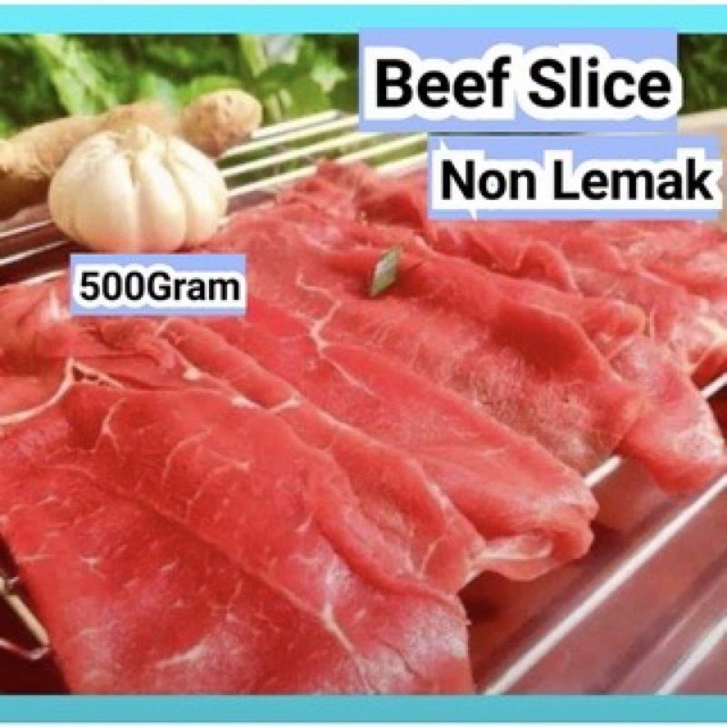 Beef Slice Non Lemak 500 gr - Shortplate Tanpa Fat Daging Sapi Potong Tipis Teriyaki