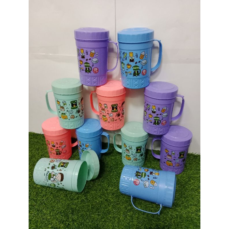 mug tutup grat/ mug tutup termurah/ mug tutup terbaru/mug tutup motip/mug es/gelas karakter/gelas pl