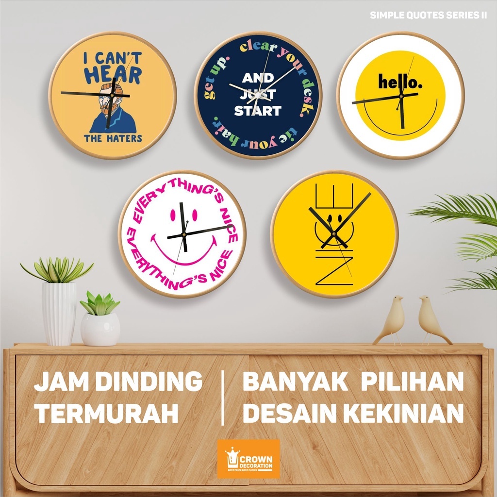 SIMPLE QOUTES SERIES02 - AESTHETIC JAM DINDING MURAH - JAM DINDING KAYU TEMPEL - DEKORASI RUMAH KADO