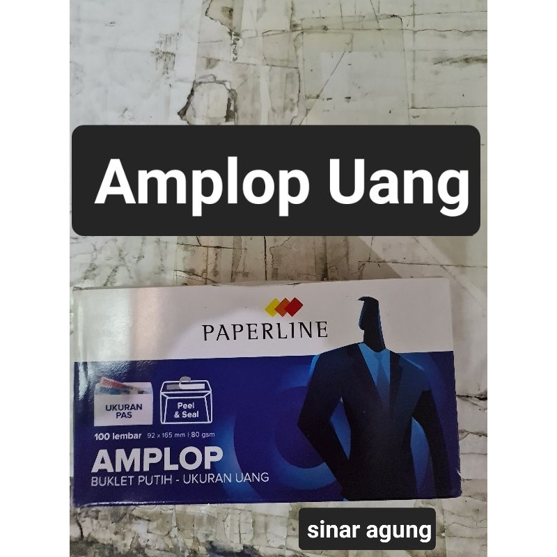 

Amplop UANG/BANKNOTES 80gsm PAPERLINE putih ukuran 92x165mm pakai SEAL/lem/perekat untuk bowo