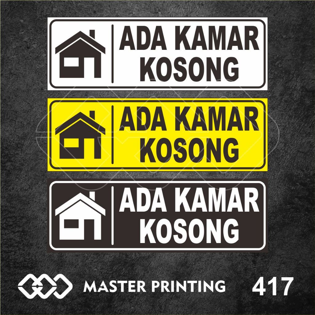 

417 - Stiker Ada Kamar Kosong, Sticker Vinyl, Premium, Tahan Air, Termurah, dan Bisa Custom