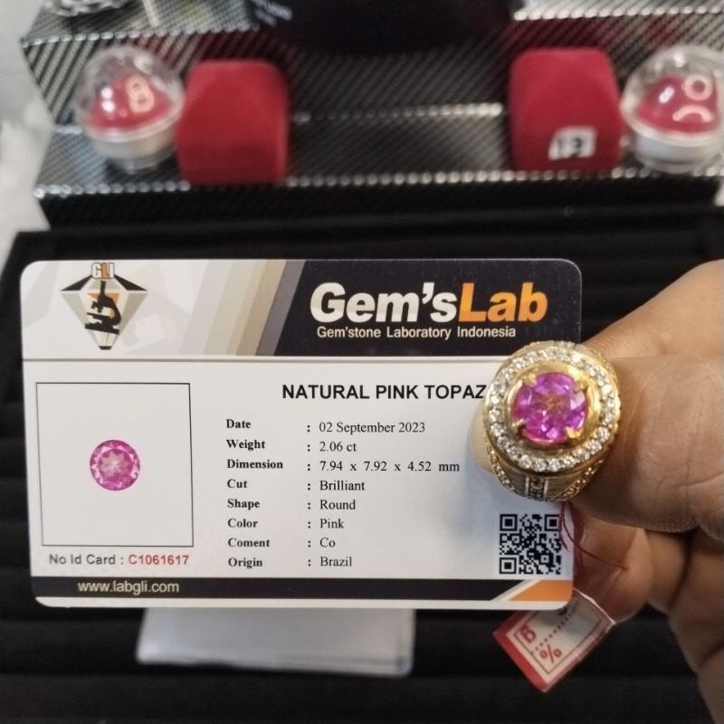 batu pemata natural pink topaz