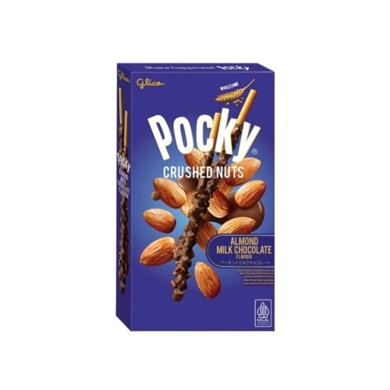 

Pocky Crushed Nuts Biskuit Stik Almond Milk Chocolate 25 gr