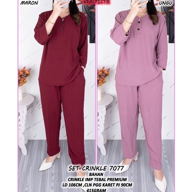 Serbuu Setelan Crinkle Airflow 777  Setelan Crinkle Airflow Wanita