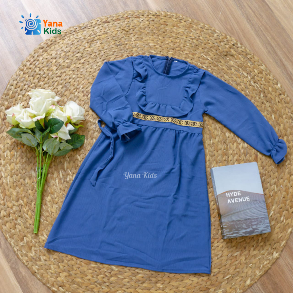BEST SELLER Yana Kids - Gamis Kiyara Crinkle Anak Perempuan Usia 3-9 Tahun Gamis Anak Perempuan