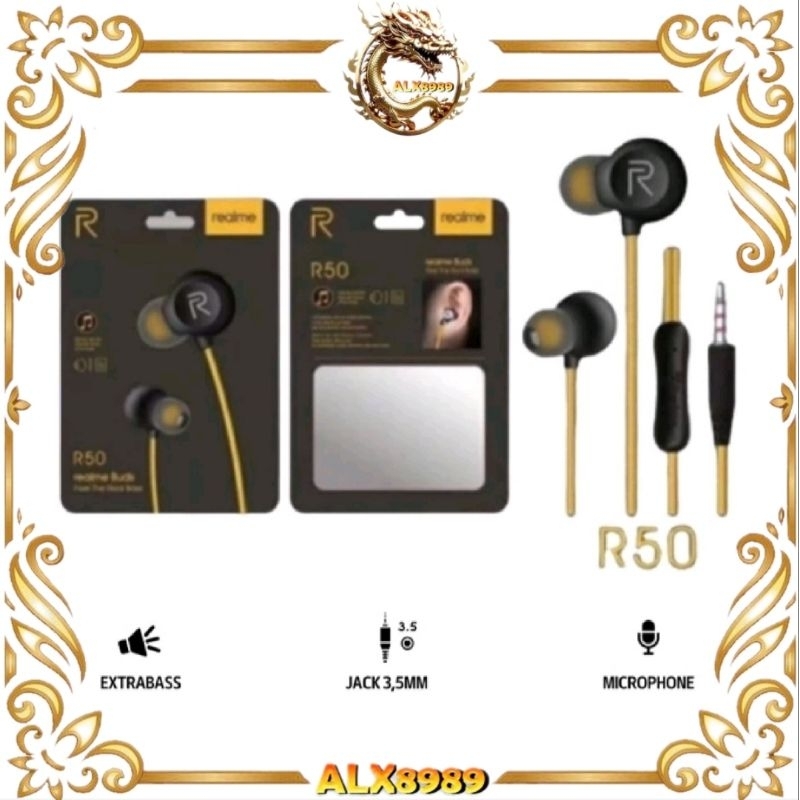 (ALL TIPE REALME ) HANDSET Realme Buds Headset Realme Magnetic Headset Realme R24 / R50 Hf C1 C2 C3 