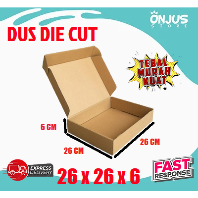 

KARDUS BOX KARTON PACKING DUS PIZZA DIE CUT CA1 POLOS 26 cm x 26 cm x 6 cm