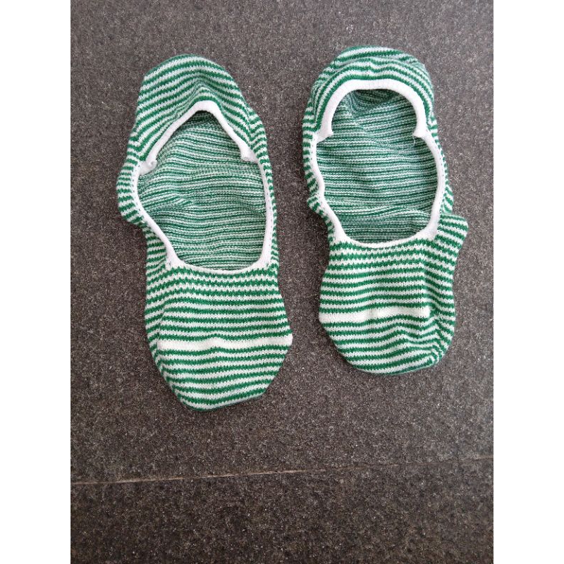 KAOS KAKI PULL & BEAR ( COVER SOCKS/ HIJAU/ GARIS - GARIS )