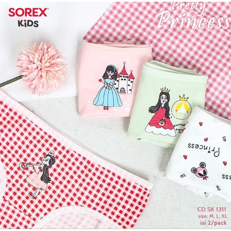 S002 Sorex Kids Girls Panties Isi 2 Pcs Celana Dalam Segitiga Anak Perempuan