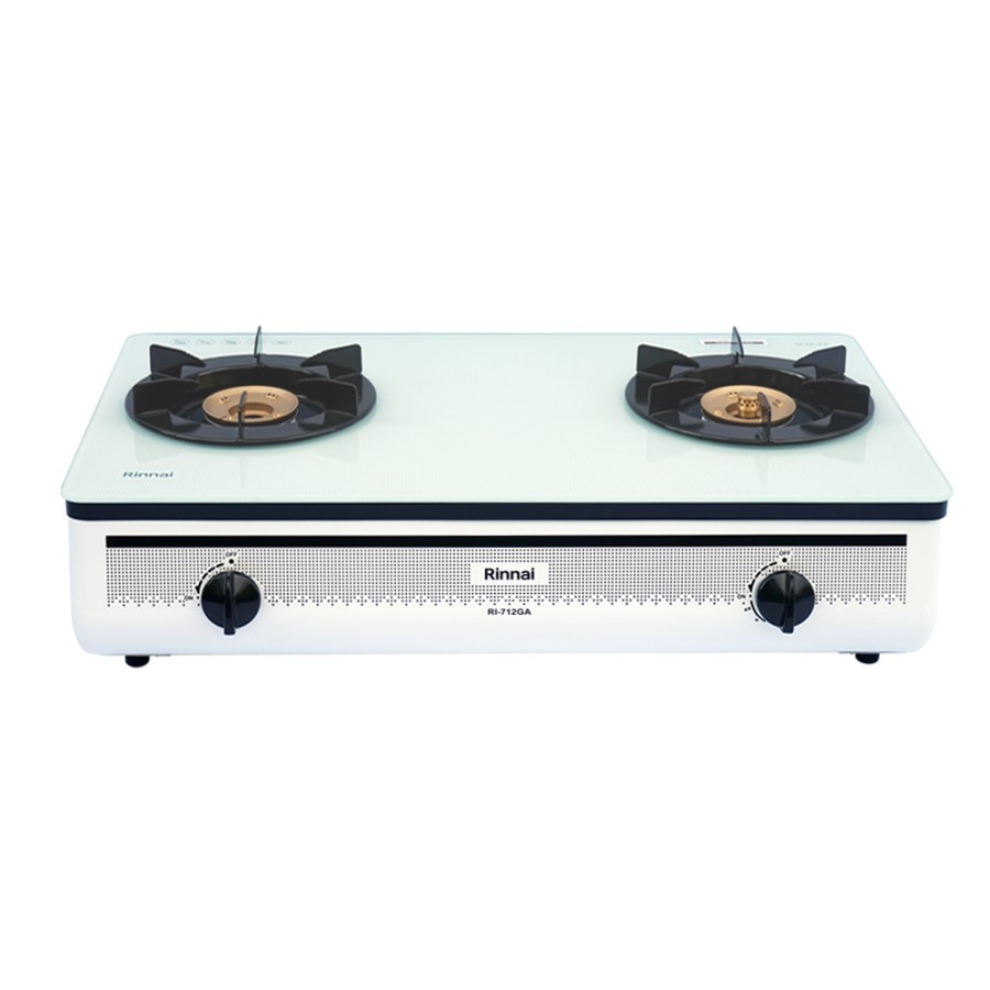Rinnai RI-712GAW  Kompor Gas Kaca 2 Tungku Putih