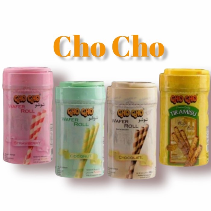 

CHO CHO WAFER ROLL CHOC / STRAW / COCONUT / TIRAMISU 260GR