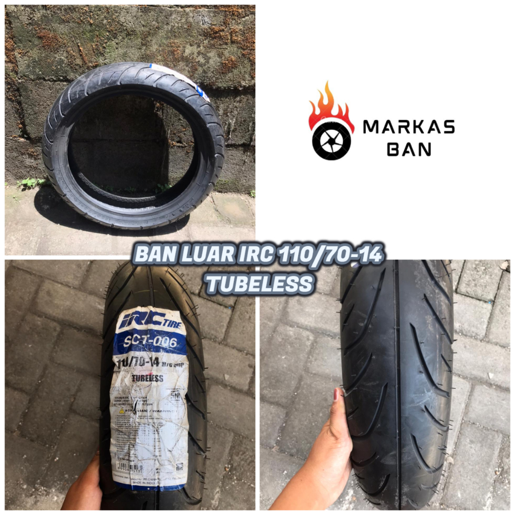 BAN LUAR IRC 110/70-14 TUBELESS || BAN LUAR DEPAN MATIC PCX IRC 110/70-14 TUBLESS