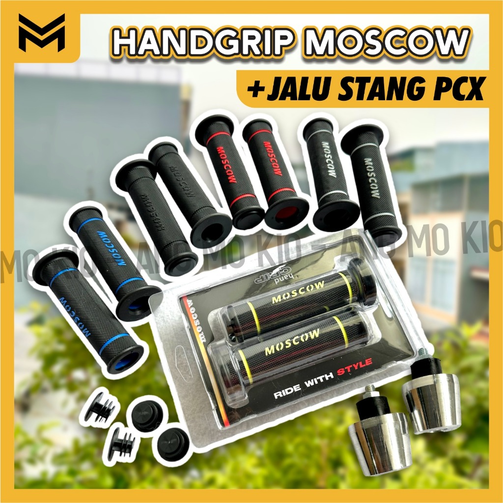 PAKET HANDGRIP GRIP HG55 MOSCOW FULL KARET SET KIRI KANAN HANDGRIP HANFAT MOTOR UNIVERSAL + BANDUL S