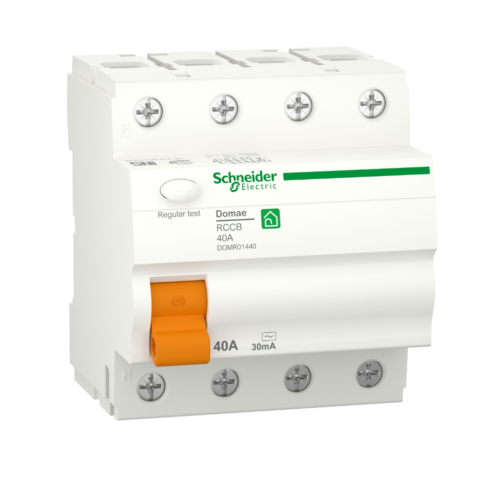 SCHNEIDER ELCB 4P 40A 30MA DOMR01440 / RCCB 3P+N 40 AMPERE DOMAE 3P + N 40 A
