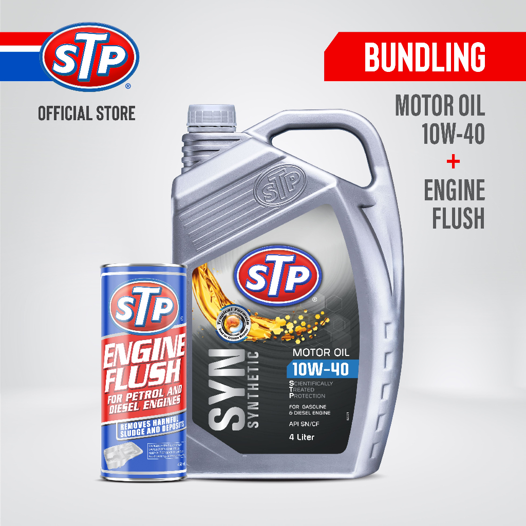 STP [Bundle]  Engine Flush + SMO 10W-40 4L Oli Mesin Mobil Motor Sintetik Perawatan Mobil